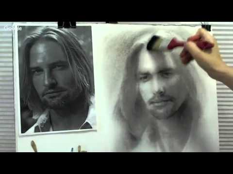 Видео: КАК РИСОВАТЬ МУЖЧИНУ.  СУХАЯ КИСТЬ.Флешмоб- рисуем портрет. День 3