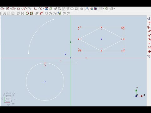 Видео: FreeCAD 1.0 Release Candidate. Эскиз. Как найти средину окружности и линий. Касательная