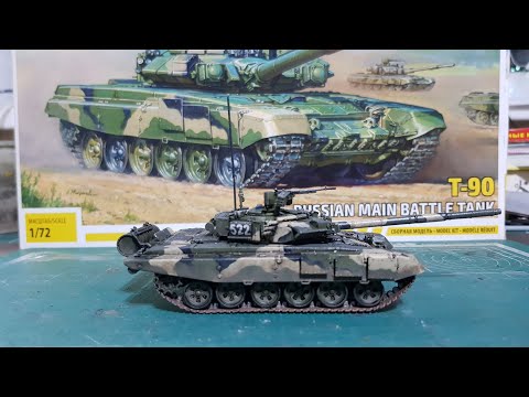 Видео: Т-90 ( Zvezda) 1\72 - полная сборка и покраска