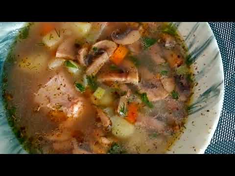 Видео: Грибной суп с рёбрышками. Простой рецепт вкусного супа.