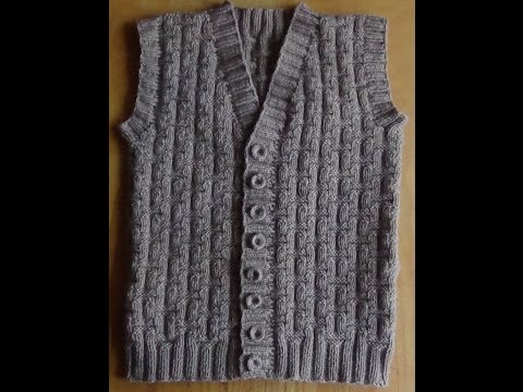 Видео: Мужской жилет спицами - Часть 2