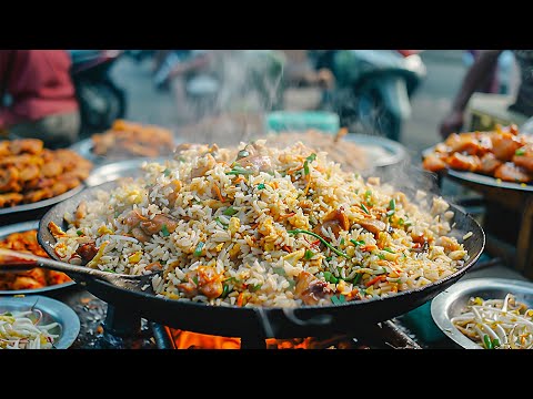 Видео: Вкусный! Очень хрустящая жареная курица и рис со свининой, продано 500 порций в день / Коллекция ули