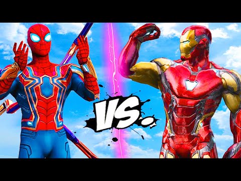 Видео: железный человек против железного паука - эпическая битва
