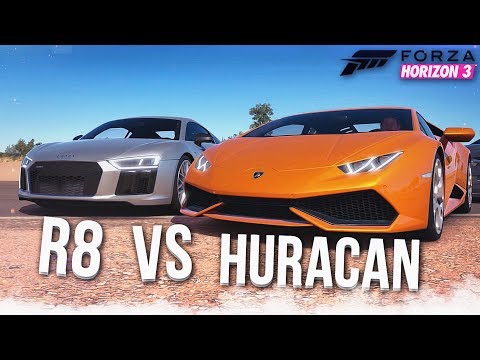 Видео: AUDI R8 vs LAMBORGHINI HURACAN - КТО БЫСТРЕЕ?! (FORZA HORIZON 3)