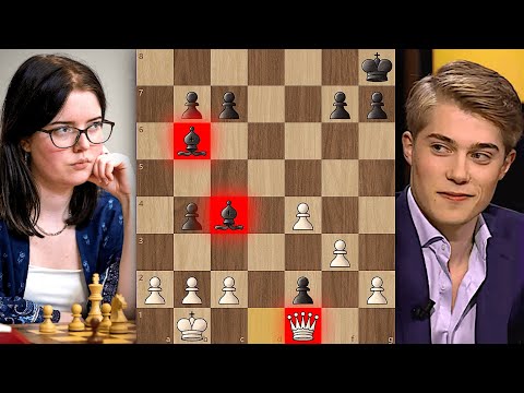 Видео: ШЕДЕВРАЛЬНАЯ Жертва Ферзя Женскому Мастеру! Доминация Слонов над Ферзем. Шахматы