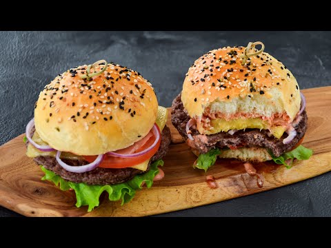 Видео: Домашние ГАМБУРГЕРЫ ☆ Классический и Гавайский!!!