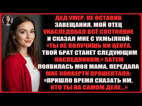 Видео: мой отец отдал всё наследство от дедушки моему брату — а потом мама вручила мне конверт.