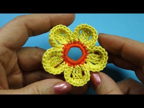 Видео: Объемный цветок крючком Crochet flower 96