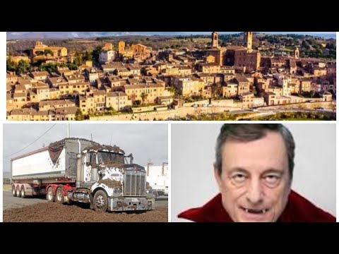 Видео: Италия.«Коро2нА».Водители грузовиков вылили тонны навоза на въезд Замка Дракулы (Драги). Забастовка.