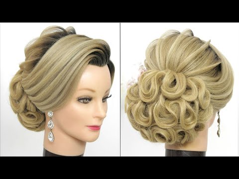 Видео: Красивая свадебная причёска для длинных волос. Великолепная свадебная прическа с низким пучком.