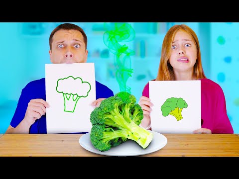 Видео: КТО ХУЖЕ НАРИСУЕТ, ТОТ ЭТО СЪЕСТ ЧЕЛЛЕНДЖ! 🥦