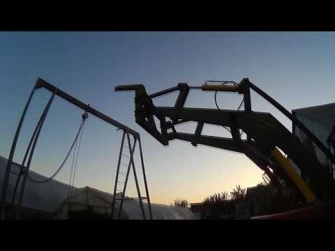 Видео: Самодельный крюк(захват для биг бегов) на фронтальный погрузчик кун