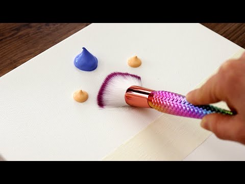 Видео: Красивый пейзаж заката | Расслабляющая картина акрилом #495