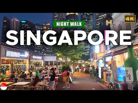 Видео: Ночная прогулка по Сингапуру: от набережной Кларк-Ки до набережной Марина-Бэй, световое и водное шоу