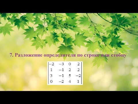 Видео: 7. Вычисление определителя методом разложения по строке или столбцу