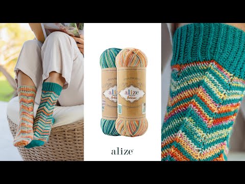 Видео: Носки с зигзагообразным узором