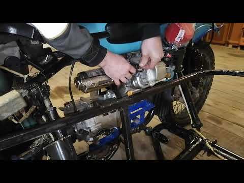 Видео: Мотоцикл с двигателем от мотоблока.