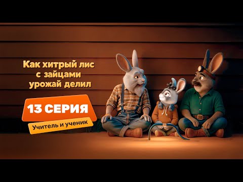 Видео: Серия 13–Учитель и ученик | Как хитрый лис с зайцами урожай делил