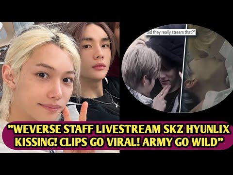 Видео: 😱Сотрудники Weverse случайно попали на прямую трансляцию поцелуя SKZ Хёнджина и Феликса? Скриншот...