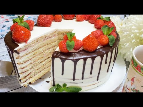 Видео: Нежнейший торт «МОЛОЧНАЯ ДЕВОЧКА»  с клубникой