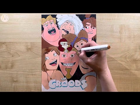Видео: Семейка Крудс рисуем постер