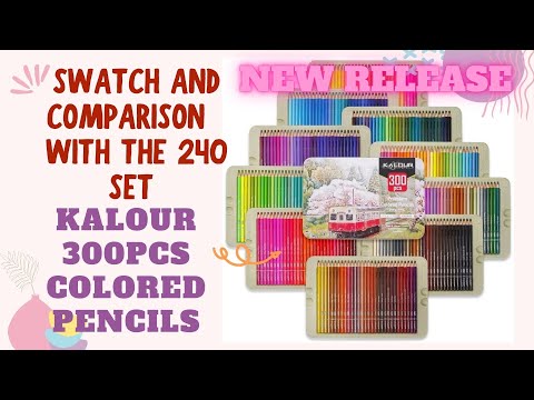 Видео: Образец цветных карандашей KALOUR 300 и сравнение с набором 240. Моё мнение об этих карандашах.