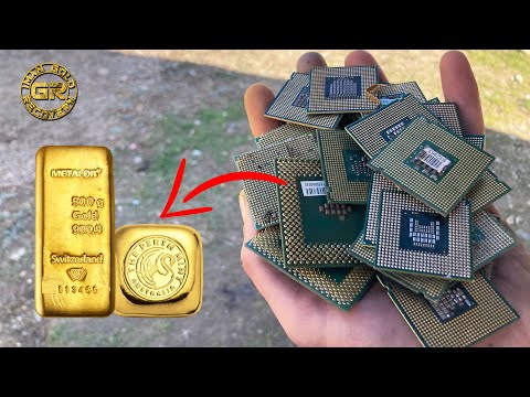 Видео: Извлечение золота из 1 кг микропроцессора Mix Green Fiber |
