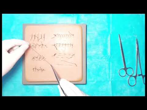Видео: Непрерывный, косметический шов Холстеда.  Intradermal sutures.