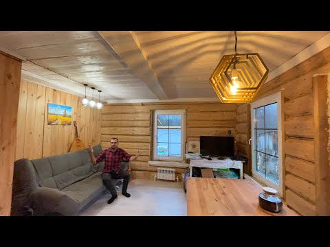 Видео: Освещение деревянной половины дома прадеда готово! Самодельные светильники, новая скамейка и дрова