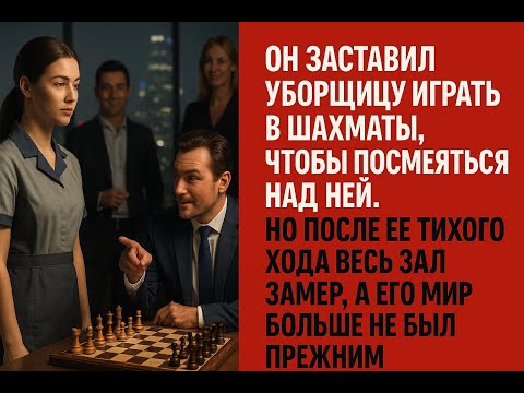Видео: Миллиардер заставил уборщицу сыграть с ним в шахматы на потеху толпе, но ее ход изменил всё