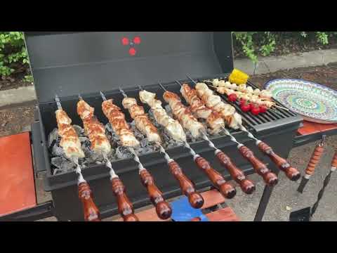 Видео: Гриль-мангал "Добрыня", 5мм, с крышкой BBQ и решеткой-гриль