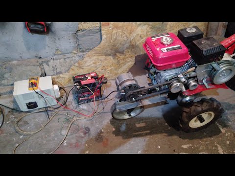 Видео: Бензогенератор из мотоблока и автомобильного генератора.