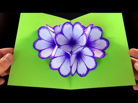Видео: как сделать 3d открытку с цветами. Открытка на 8 марта.