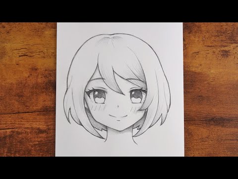 Видео: Простой набросок головы аниме-девушки | Пошаговое руководство