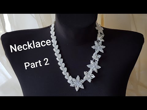 Видео: Bead necklace/Pearl necklace/Diy necklace/Necklace with flowers/Колье из бусин бисера/Часть 2