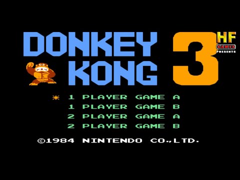 Видео: Donkey Kong 3. NES [No Damage Walkthrough (10 Rounds) / Прохождение без урона (10 Раундов) - Денди