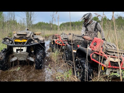 Видео: Квадроциклы BRP OUTLANDER, много воды и грязи! #квадроцикл #покатушка #brp
