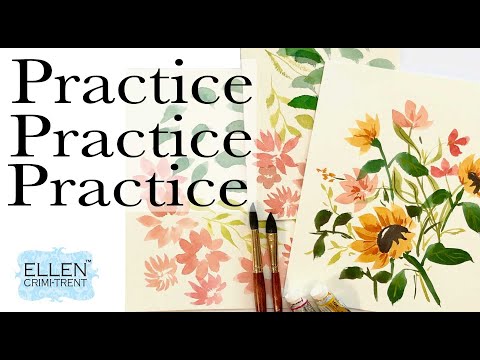 Видео: Практика работы с акварельной кистью — КЛЮЧ к созданию великолепных листьев и лепестков