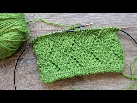 Видео: Узор «Плетенка» спицами 🤗 «Rhombuses» knitting pattern