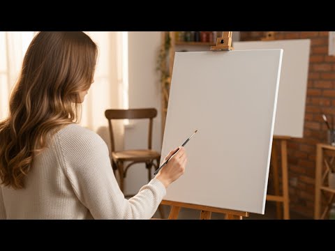 Видео: Когда осень встречает зиму 🍂❄️ | Спокойная картина акрилом на чёрном холсте