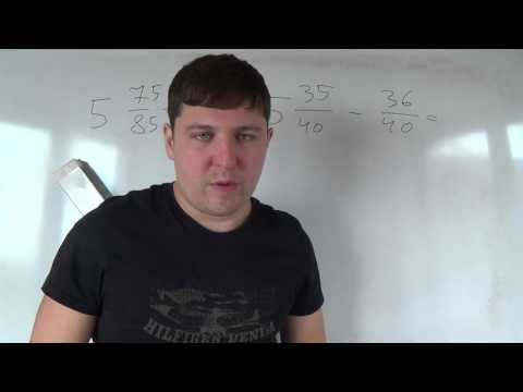 Видео: Математика 6 класс. 28 октября. Разность смешанных чисел с разными знаменателями 5