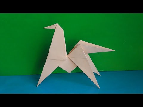Видео: Оригами из бумаги конь // Origami paper horse