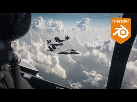 Видео: Анимация самолетов F-35 в Blender