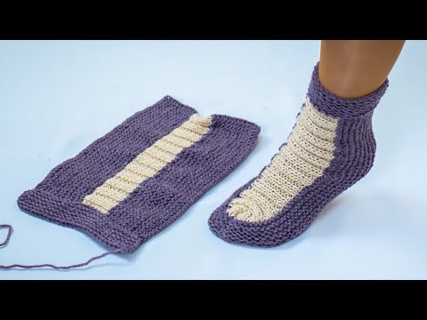 Видео: Вязаные носки в одном образце легко и быстро!