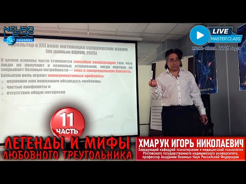 Видео: Психотерапевтический мастер-класс Игоря Хмарука "Легенды и мифы любовного треугольника". Часть 11.