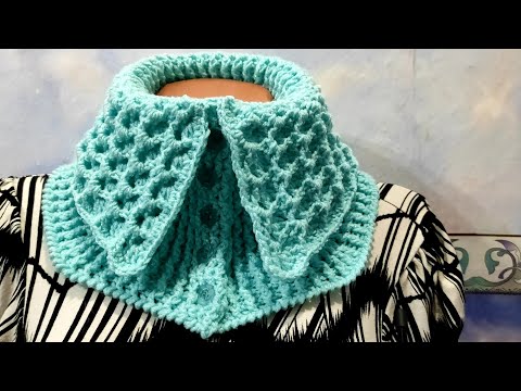 Видео: МАНИШКА  на пуговках крючком. Как связать манишку, м.к. для начинающих.