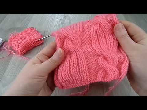 Видео: Узор жгуты спицами. Подойдет для кардигана/ джемпера/ шарфа. Простое вязание.
