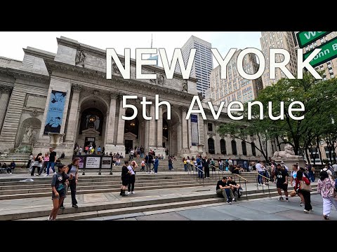 Видео: New York - Walking tour 5th Avenue NYC  4К 60fps