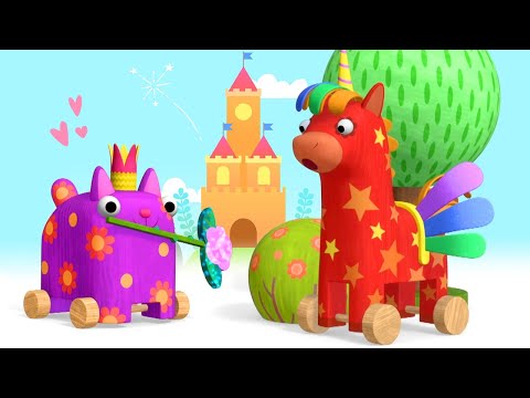Видео: ПОДРУЖКИ 😻💕🐴 Кошечка Мяу и Лошадка Иго-го – Сборник – Деревяшки | Развивающий мультик для малышей