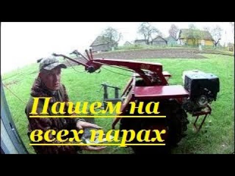 Видео: Пашем мотоблоком  мтз на всех парах . Осенняя вспашка + целина
